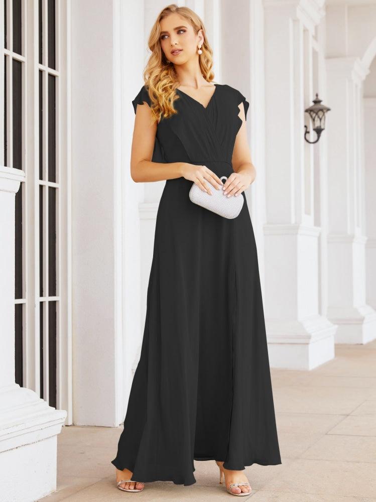 Vestidos de dama de honor Sunderly, vestido de gala formal con capa, vestido con espalda descubierta para la madre de la novia SY28058 