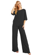 Baoleely Élégante robe mère de la mariée 2 pièces, grande taille, pantalon, volants, couches argentées, peignoir 28064