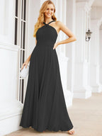 Baoleely Crisscross Halter Bridesmaid Dresses for Party Wedding Evening Prom Maxi Ball Gowns 28053