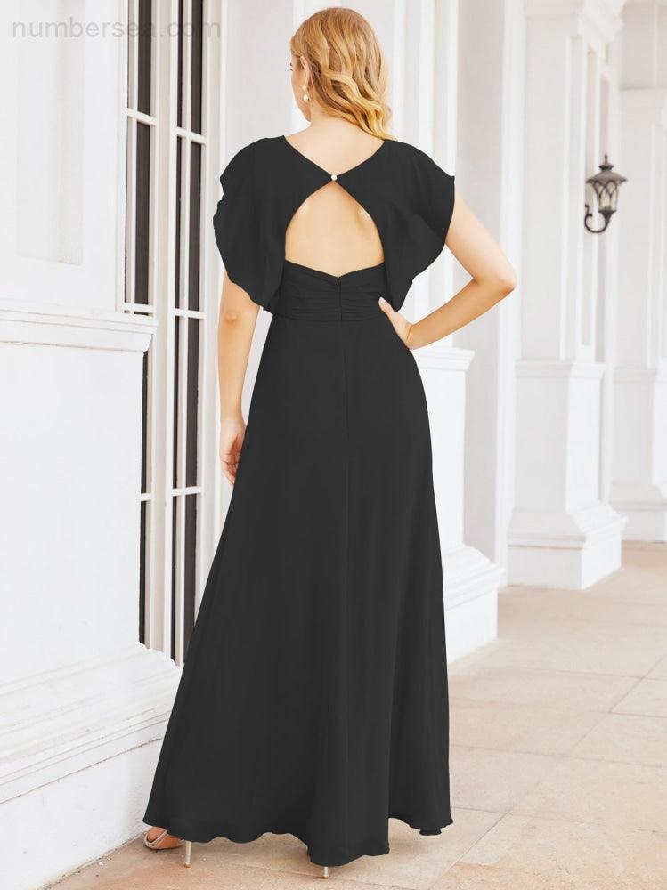 Robe de demoiselle d'honneur Sunnderly, robe de bal formelle à cape, robe dos nu pour la mère de la mariée SY28058 