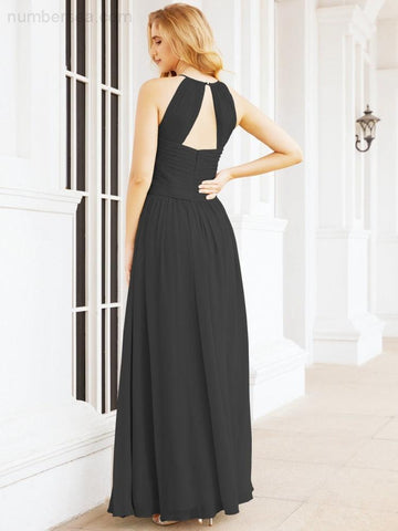 Baoleely Sleeveless Bridesmaid Dresses Long Prom Gown Zipper with Keyhole Back 28056