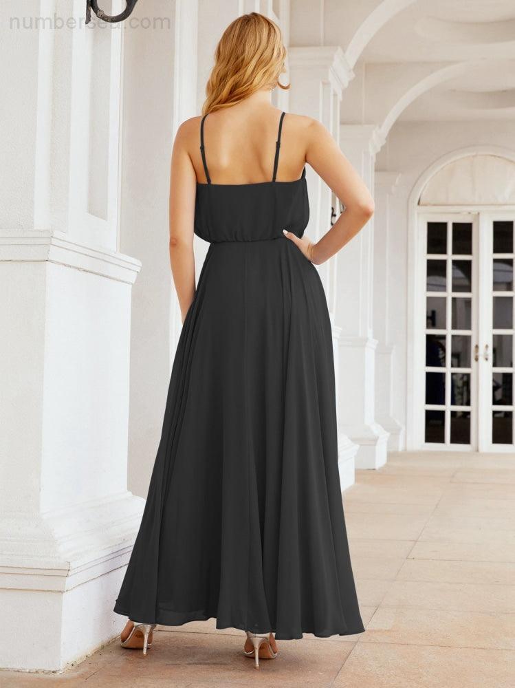 Baoleely  Halter Long Bridesmaid Dresses Formal A line Juniors Dress 28029