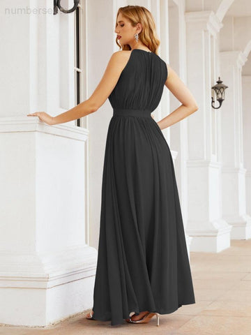 Baoleely Halter Bridesmaid Dress Empire Waist Formal Evening Prom Gown for Mother of The Bride 28030