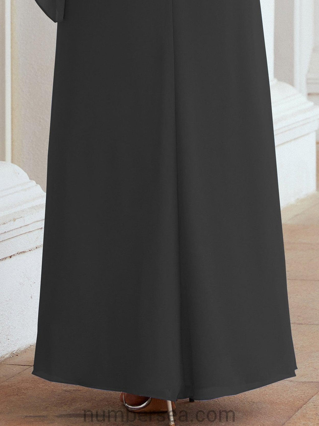 Vestido largo de fiesta formal Sunderly para la madre de la novia con capa de volantes SY28026