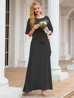 Vestido largo de fiesta formal Sunderly para la madre de la novia con capa de volantes SY28026