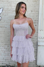 Willow | Robe de bal de promo trapèze bustier à volants