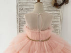Vestido de princesa/vestido de tul hasta la rodilla para niña de las flores 