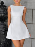 Robe mini sans manches dos nu 