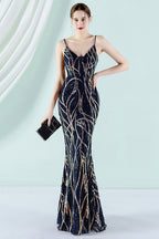 Robe de bal sirène à fines bretelles