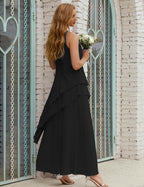 Vestido largo de gasa de talla grande para la madre de la novia, vestido de gala para dama de honor, vestido de graduación SY28019