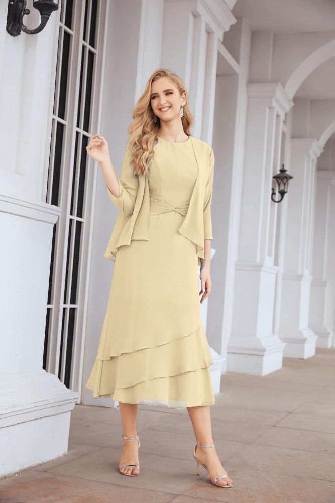 Robe de soirée deux pièces Sunnderly, coupe trapèze, pour la mère de la mariée, référence SY28072