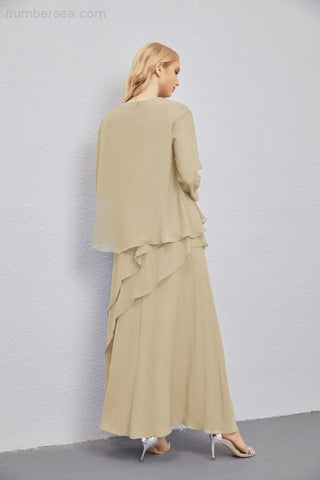 Vestidos de madre de la novia con cárdigan ligero abierto al frente, vestido formal de fiesta 28081 