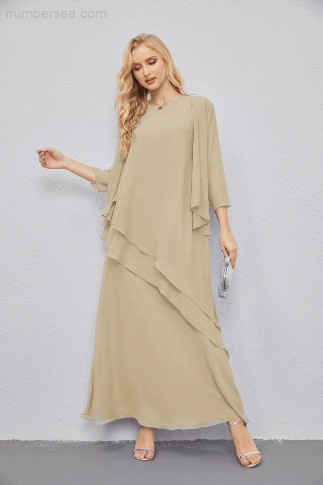 Vestidos de madre de la novia con cárdigan ligero abierto al frente, vestido formal de fiesta 28081 