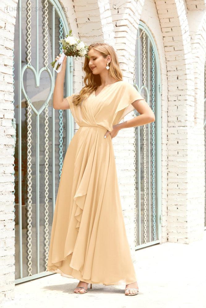 Vestido Baoleely para la madre de la novia, talla grande, escote en V, largo hasta el suelo, formal, para invitada de boda 28020