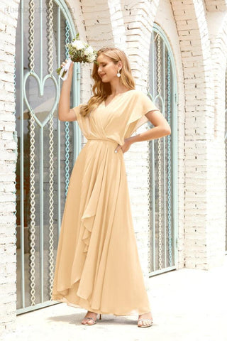 Vestido Baoleely para la madre de la novia, talla grande, escote en V, largo hasta el suelo, formal, para invitada de boda 28020