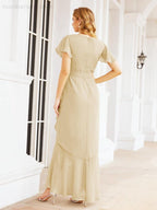 Baoleely Ruffled Bridesmaid Dresses Mermaid Formal Violin Evening Party Prom Gowns 28042