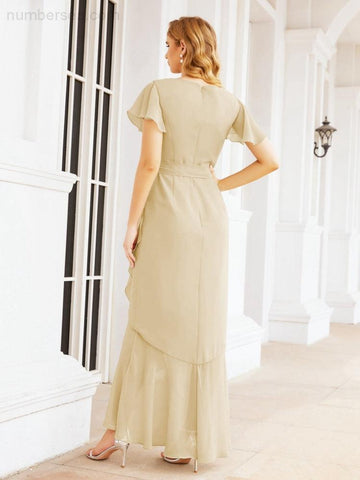 Vestidos de dama de honor Baoleely con volantes, estilo sirena, para fiestas formales, vestidos de noche, bailes de graduación y vestidos de violín 28042