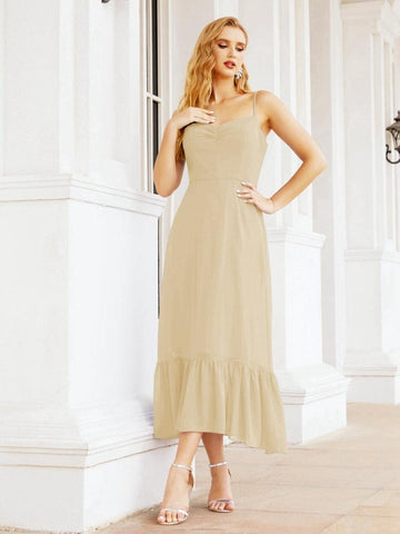 Baoleely Blackless Strap Bridesmaid Dress Ankle Length 28028