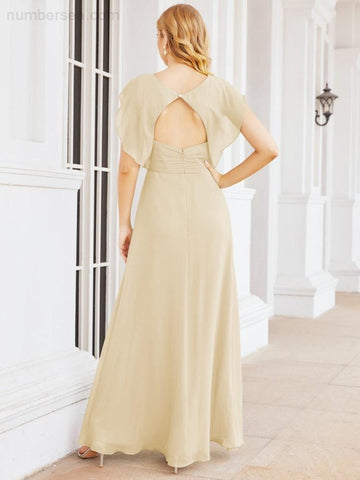 Robe de demoiselle d'honneur Sunnderly, robe de bal formelle à cape, robe dos nu pour la mère de la mariée SY28058 