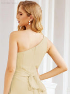 Baoleely One Shoulder Bridesmaid Dresses Long Formal Prom Gowns 28048