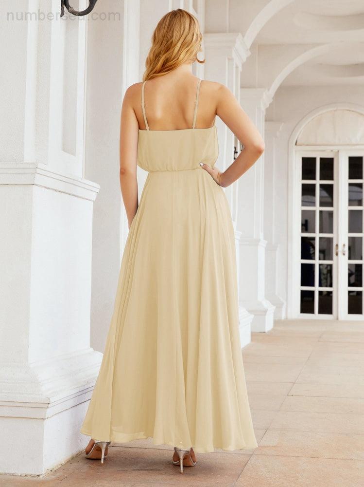 Baoleely  Halter Long Bridesmaid Dresses Formal A line Juniors Dress 28029