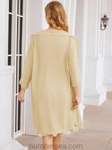 Vestidos de la madre de la novia de Sunderly, vestido de graduación, vestido plisado informal SY28065