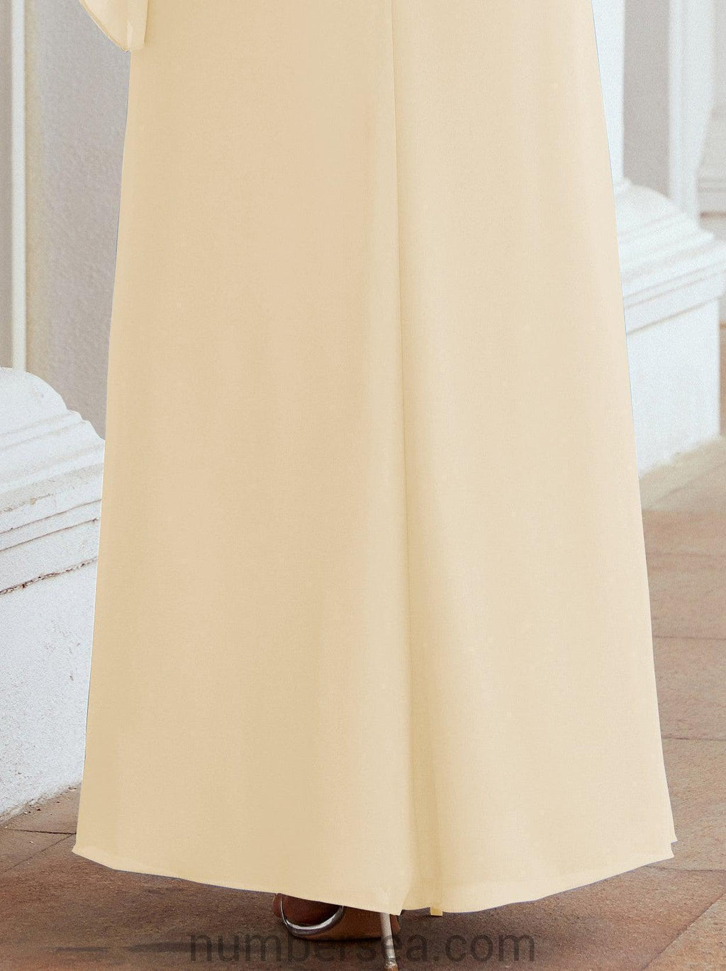 Vestido largo de fiesta formal Sunderly para la madre de la novia con capa de volantes SY28026