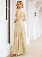 Baoleely Crisscross Halter Bridesmaid Dresses for Party Wedding Evening Prom Maxi Ball Gowns 28053