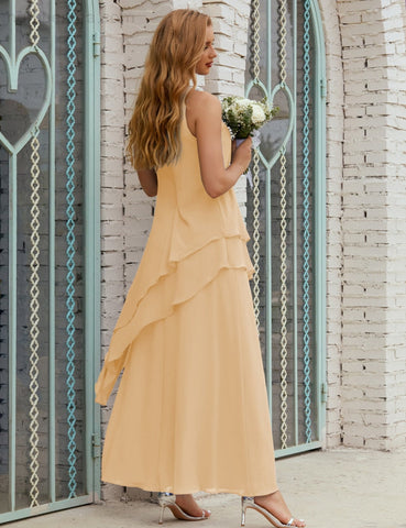 Vestido largo de gasa de talla grande para la madre de la novia, vestido de gala para dama de honor, vestido de graduación SY28019