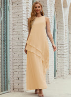 Vestido largo de gasa de talla grande para la madre de la novia, vestido de gala para dama de honor, vestido de graduación SY28019