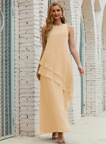 Vestido largo de gasa de talla grande para la madre de la novia, vestido de gala para dama de honor, vestido de graduación SY28019