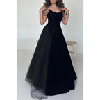 Robe de soirée trapèze sans manches 