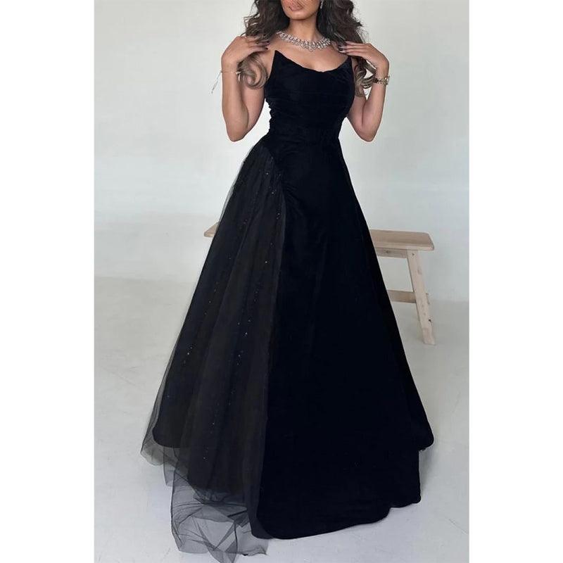 Robe de soirée trapèze sans manches 