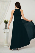 Robe de soirée formelle Baoleely en mousseline de soie, col licou, longue, sans manches, robe de demoiselle d'honneur 2802 