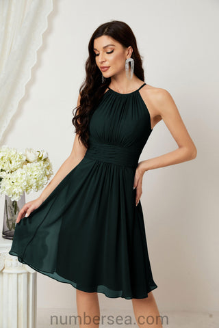 Vestidos de fiesta de bienvenida con cuello halter, vestido formal de cóctel para noche 28011 