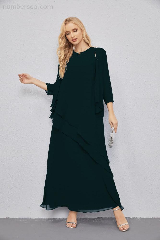 Vestidos de madre de la novia con cárdigan ligero abierto al frente, vestido formal de fiesta 28081 