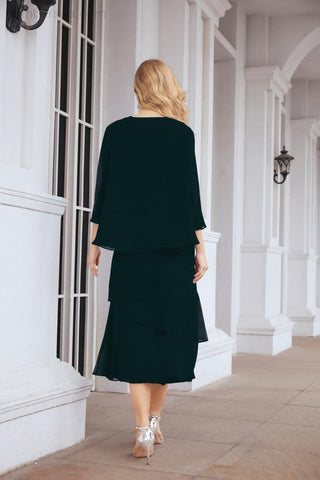 Vestido de fiesta formal de dos piezas corte A para la madre de la novia Sunderly SY28072