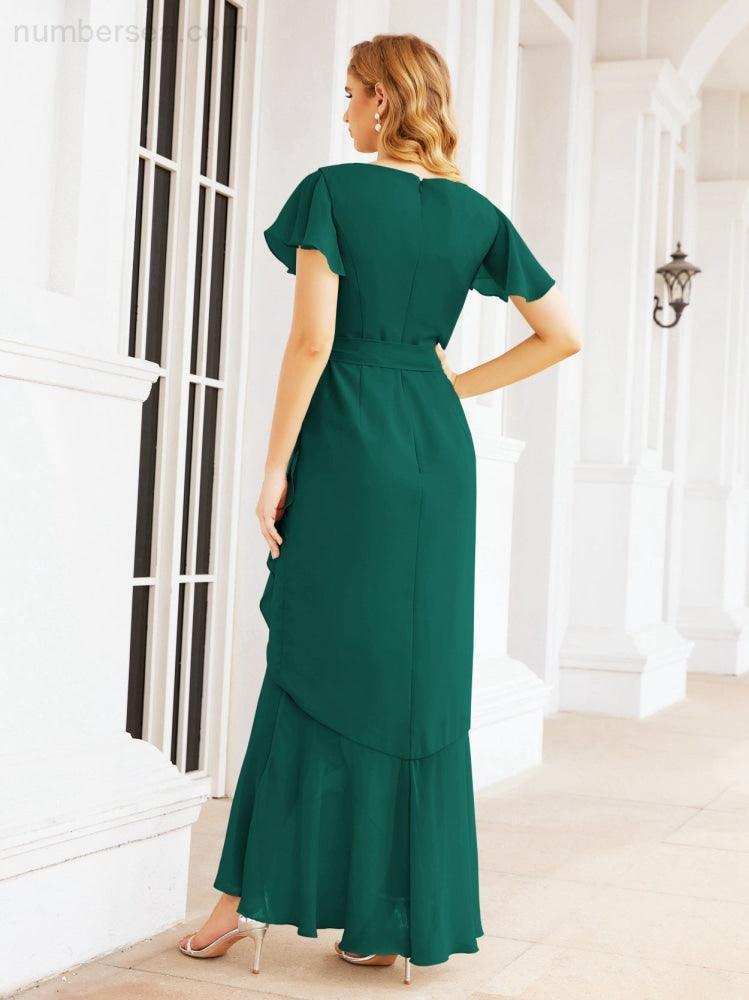 Baoleely Ruffled Bridesmaid Dresses Mermaid Formal Violin Evening Party Prom Gowns 28042
