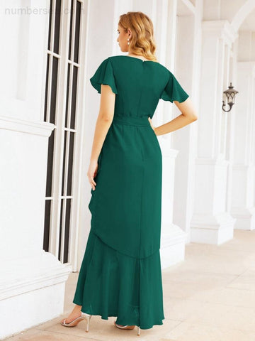 Vestidos de dama de honor Baoleely con volantes, estilo sirena, para fiestas formales, vestidos de noche, bailes de graduación y vestidos de violín 28042