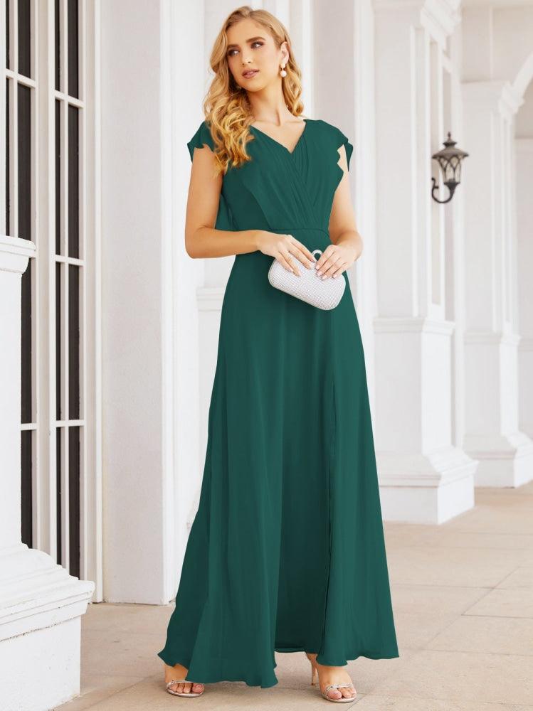 Vestidos de dama de honor Sunderly, vestido de gala formal con capa, vestido con espalda descubierta para la madre de la novia SY28058 