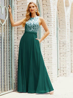 Robe de demoiselle d'honneur en dentelle, longueur au sol, avec poches, 28017 