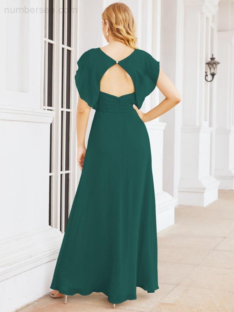 Robe de demoiselle d'honneur Sunnderly, robe de bal formelle à cape, robe dos nu pour la mère de la mariée SY28058 