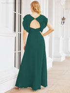 Robe de demoiselle d'honneur Sunnderly, robe de bal formelle à cape, robe dos nu pour la mère de la mariée SY28058 