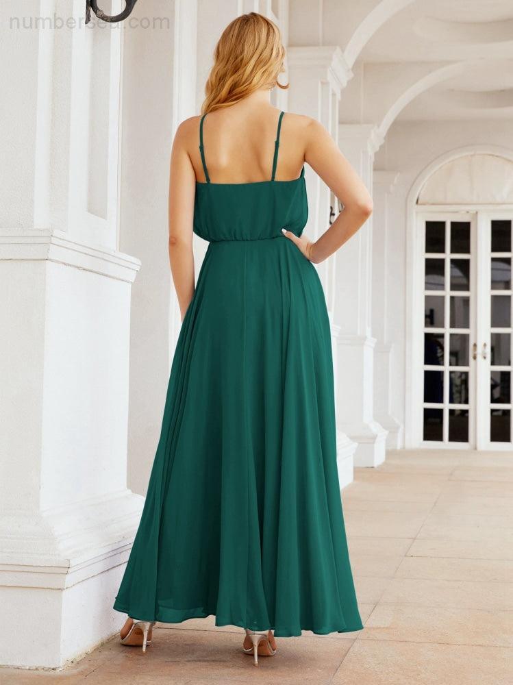 Baoleely  Halter Long Bridesmaid Dresses Formal A line Juniors Dress 28029