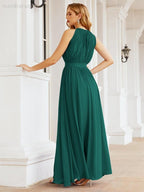 Baoleely Halter Bridesmaid Dress Empire Waist Formal Evening Prom Gown for Mother of The Bride 28030