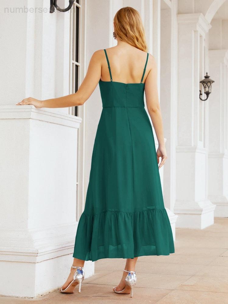 Baoleely Blackless Strap Bridesmaid Dress Ankle Length 28028