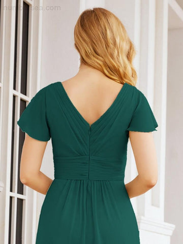 Baoleely Formal Prom Gowns for Mother of The Bride Cap Sleeves Bridesmaid Dress 28047