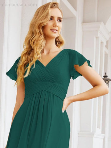 Baoleely Formal Prom Gowns for Mother of The Bride Cap Sleeves Bridesmaid Dress 28047