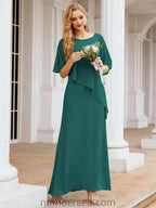 Vestido largo de fiesta formal Sunderly para la madre de la novia con capa de volantes SY28026