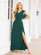 Robe de demoiselle d'honneur Sunnderly, robe de bal formelle à cape, robe dos nu pour la mère de la mariée SY28058 
